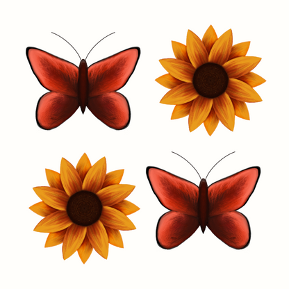 Sunflower and Butterfly